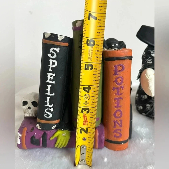 Halloween Gnome Shelf Sitter and Four Book Potion Spells Brews Skull Plaster - Picture 11 of 13